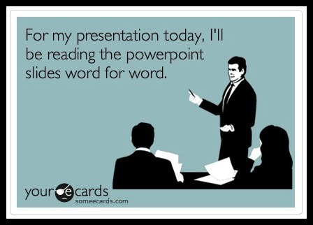 The wrong way to Powerpoint at a sales kick-off.